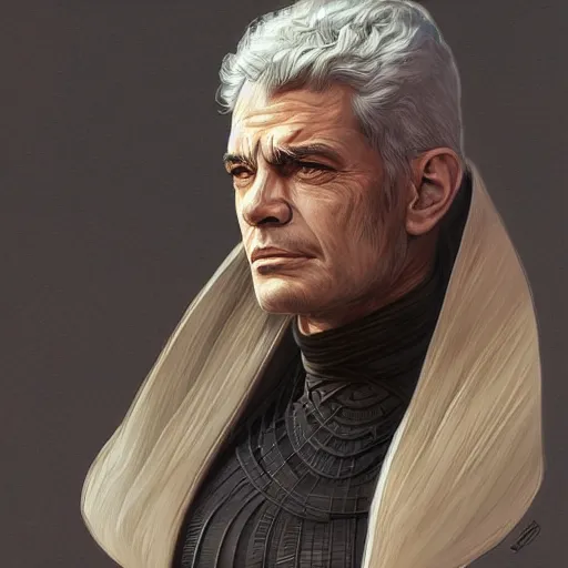 Image similar to yair lapid as dune character, portrait, intricate, elegant, highly detailed, digital painting, artstation, concept art, wallpaper, smooth, sharp focus, illustration, art by h. r. giger and artgerm and greg rutkowski and alphonse mucha