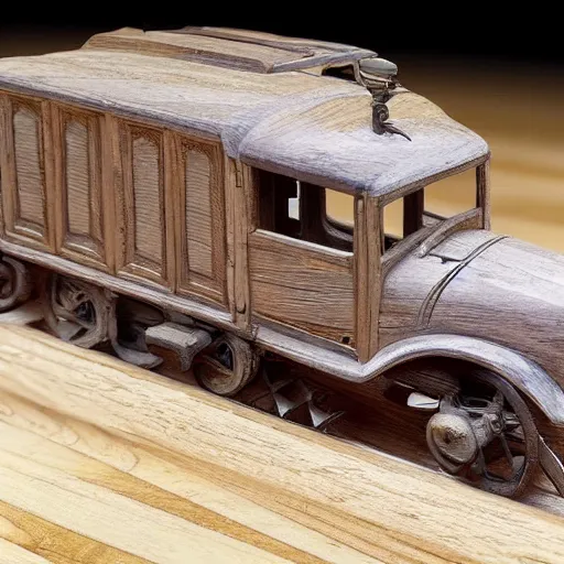 Image similar to a wooden mbw car, realistic