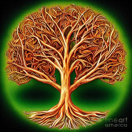 Prompt: tree of life, digital art, highly detailed