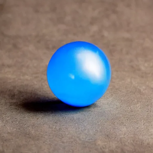 Prompt: a blue glass orb with a single white glowing pupil floating in an endless void