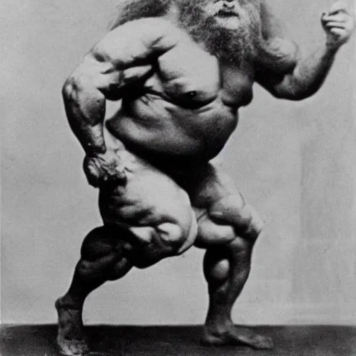Prompt: Charles Darwin as a bodybuilder