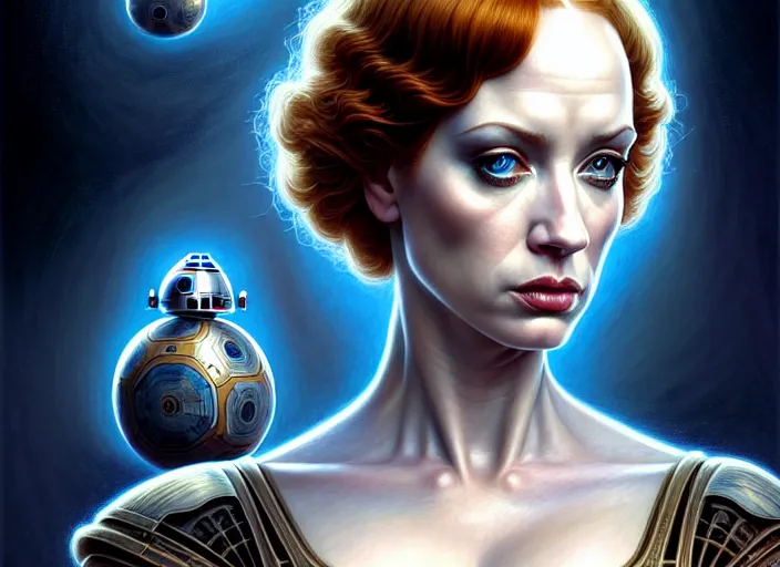 Prompt: symmetrical!!! upper body portrait shot of christina hendricks in star wars, intricate, elegant, highly detailed, centered, digital painting, artstation, concept art, smooth, sharp focus, illustration, artgerm, tomasz alen kopera, peter mohrbacher, donato giancola, joseph christian leyendecker, wlop, boris vallejo