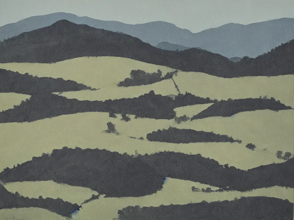 Image similar to appalachian landscape of the laurentian region, painting by gao xingjian