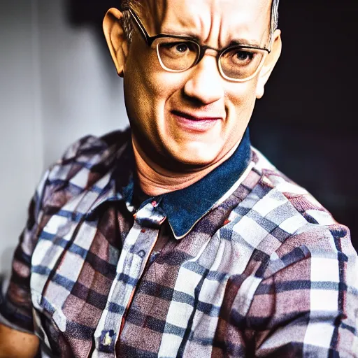 Image similar to dslr photo portrait still of 3 0 year old age 3 0 tom hanks at age 3 0!!!, 8 5 mm f 1. 8