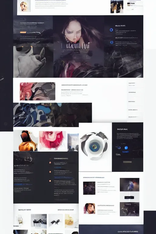 Image similar to website layout for digital artist, clean modern colorful ui