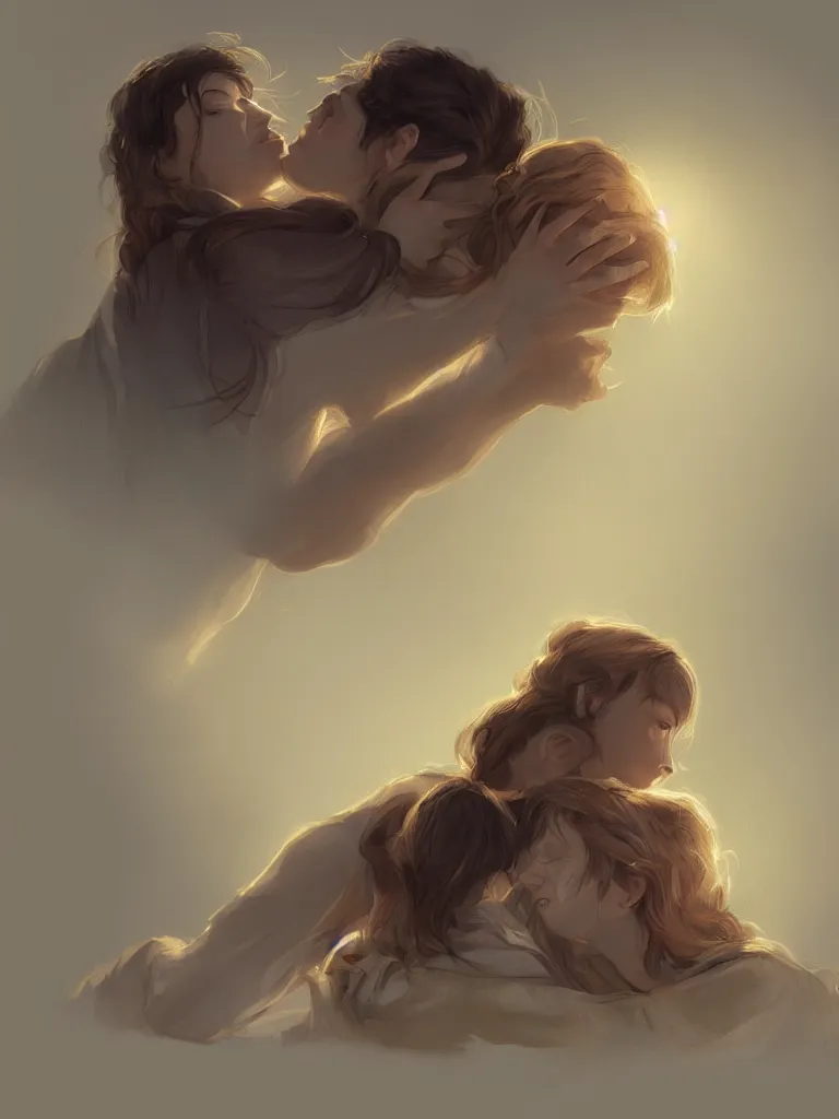 Image similar to hold me close by disney concept artists, blunt borders, rule of thirds, golden ratio, godly light