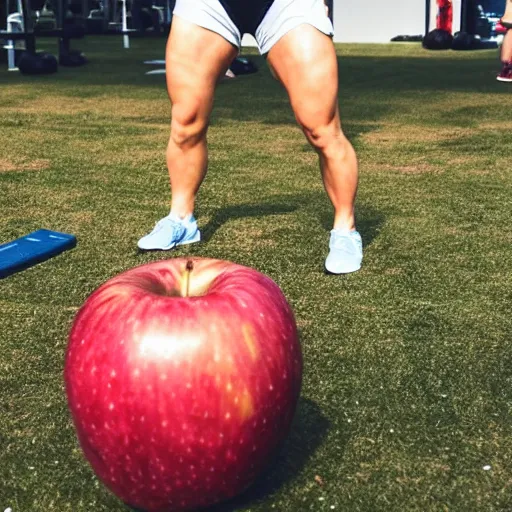 Image similar to an apple doing CrossFit