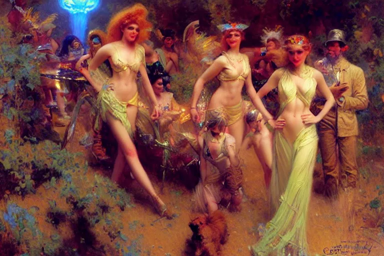 Image similar to futuristic spring break party, spring, soft light, painting by gaston bussiere, craig mullins, j. c. leyendecker