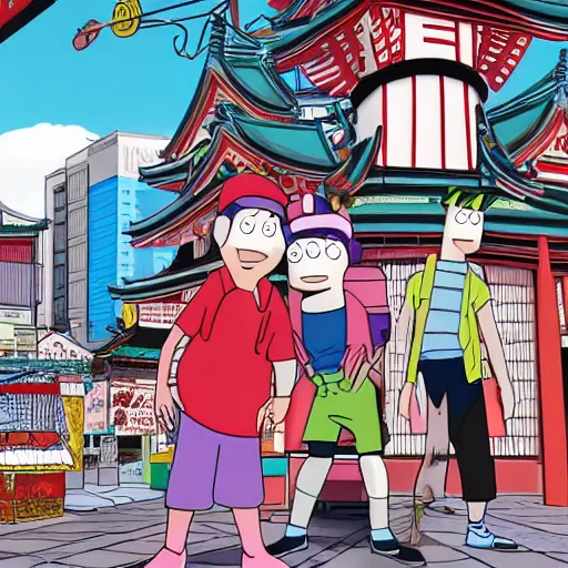 Prompt: Ed, Edd, n Eddy take a trip to Tokyo, Japan. Photorealism, hyper realistic, 4k, high details, hypermaximalistic n- 4 s- 50 C- 10