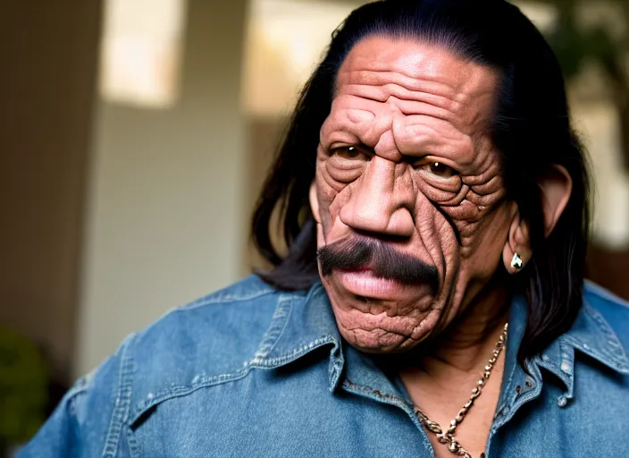 Prompt: photo of danny trejo as a emmanuel lewis in the show webster, 8 k, 8 5 mm f 5. 6