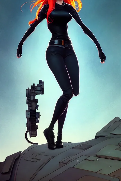 Prompt: gta kim possible as aeon flux profile picture by greg rutkowski, dynamic pose, intricate, futuristic, fantasy, elegant, by stanley artgerm lau, greg rutkowski, thomas kindkade, alphonse mucha, loish, norman rockwell, fantasy lut, asymmetric, long hair, retro computer graphics, video game, fluid lines,