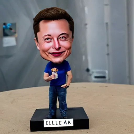 Prompt: elon musk as a bobble head nft