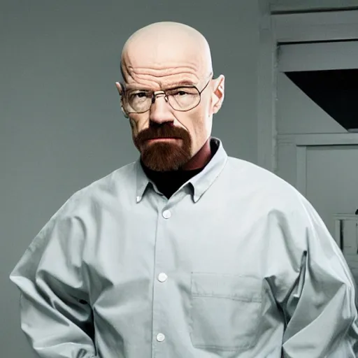 Prompt: Walter white as Jamie hyneman on mythbusters episode