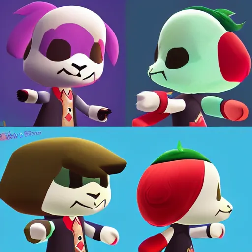Image similar to Joker as Animal Crossing: New Horizons character,artstation,hyper detalied,