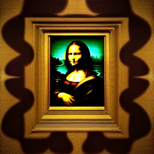 Image similar to hyperrealism photography computer simulation visualisation of parallel universe mona lisa by caravaggio rendered in mandelbulb 4 d