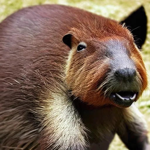 Prompt: Capybara as Black Widow from Marvel