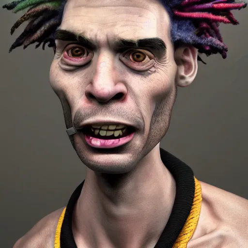 Image similar to Stu Pickles in real life, portrait, photograph, realistic, hyperrealistic, highly detailed, very detailed, extremely detailed, detailed, digital art, trending on artstation