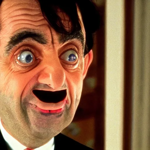 Image similar to A still of Mr Bean in The Shining