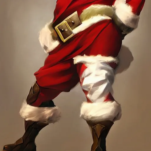 Image similar to greg manchess portrait painting of partially armored santa claus as overwatch character, medium shot, asymmetrical, profile picture, organic painting, sunny day, matte painting, bold shapes, hard edges, street art, trending on artstation, by huang guangjian and gil elvgren and sachin teng