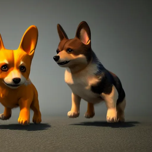 Image similar to superhero corgi, 3D cgi rendering unreal engine concept art character design, professional photography cinematic