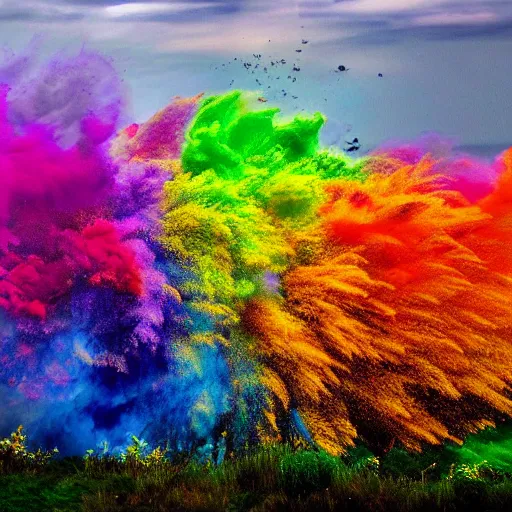 Image similar to explosion of colourful nature