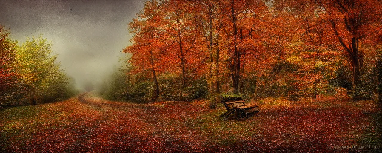 Prompt: nostalgic autumn by Antoni Piotrowski