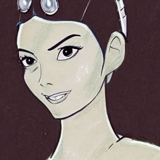 Image similar to milt kahl sketch of victoria justice as princess padme in star wars episode 3