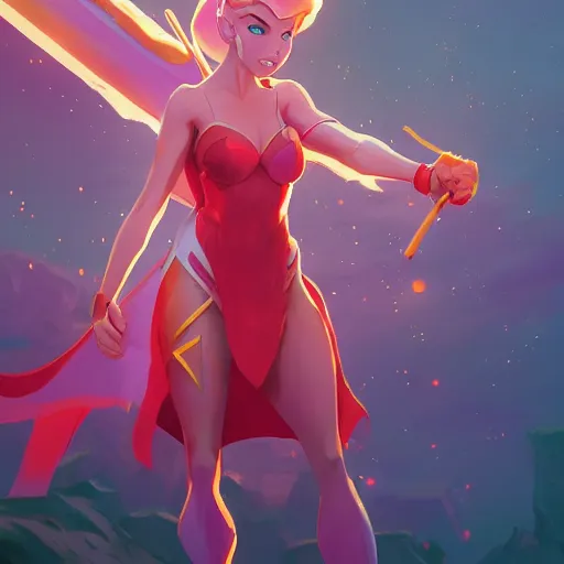 Prompt: hero world she - ra : princess of power, behance hd by jesper ejsing, by rhads, makoto shinkai and lois van baarle, ilya kuvshinov, rossdraws global illumination