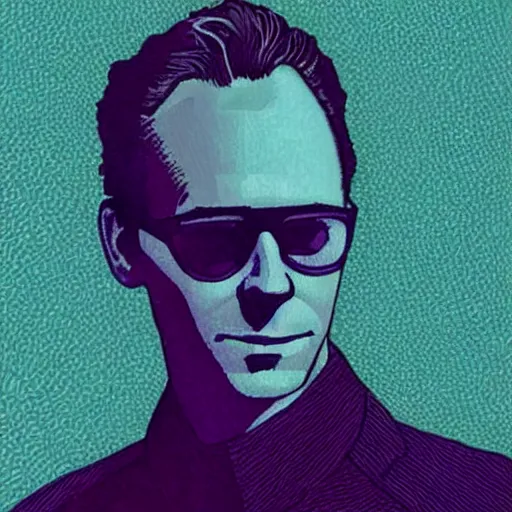 Prompt: “ tom hiddleston retro minimalist portrait by jean giraud, moebius starwatcher, comic, 8 k ”