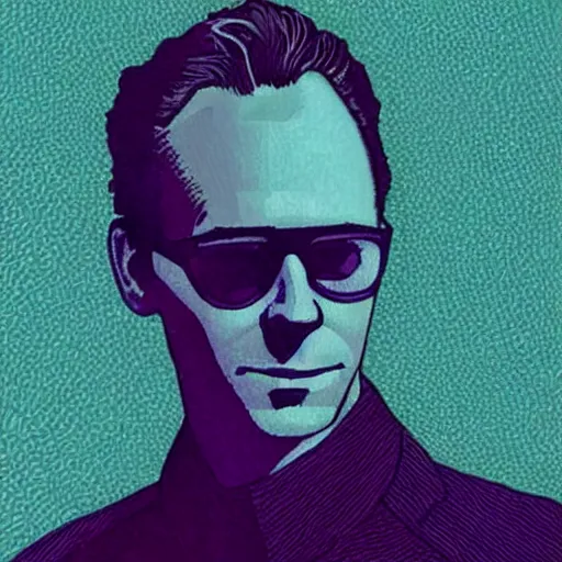 Image similar to “ tom hiddleston retro minimalist portrait by jean giraud, moebius starwatcher, comic, 8 k ”