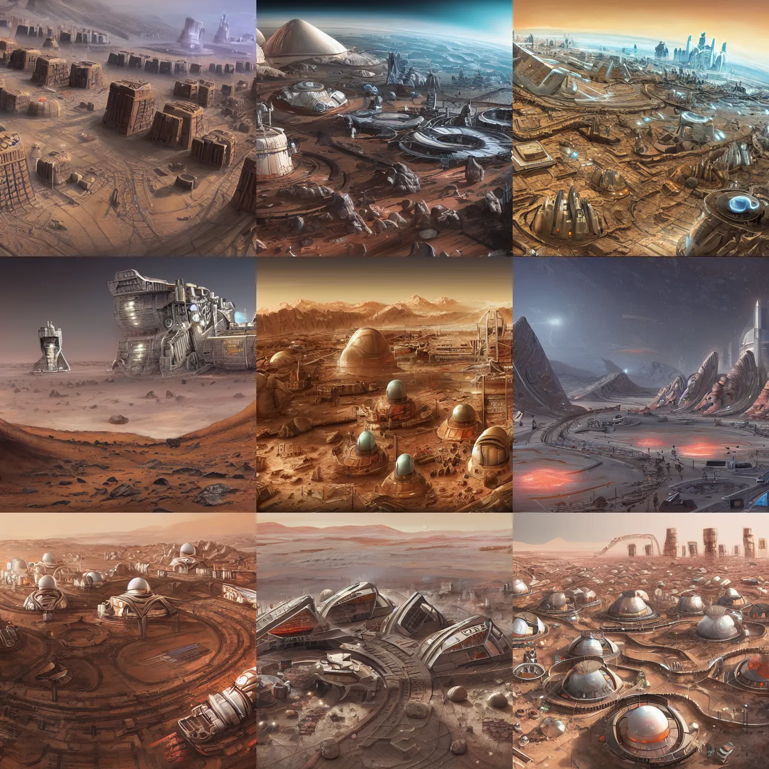 Prompt: mars city, highly detailed, science fiction, concept art, digital art