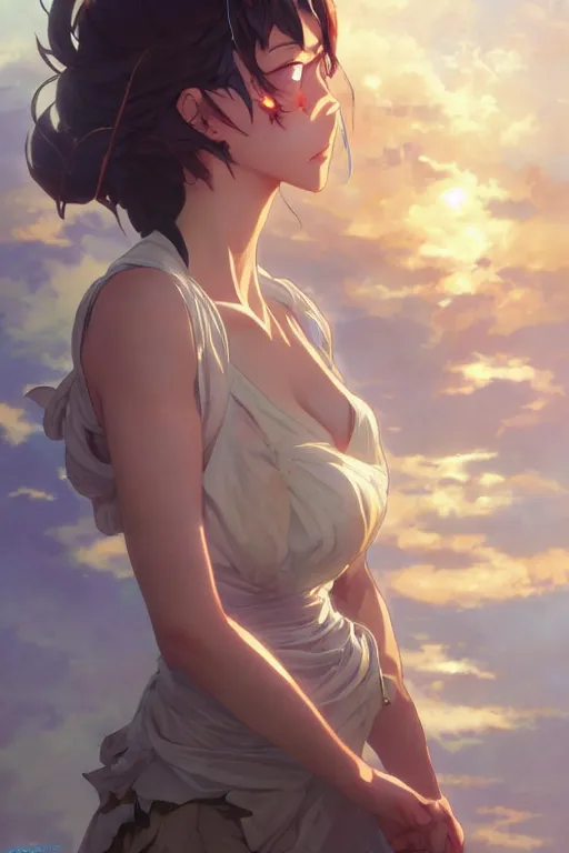 Image similar to anime key visual of a beautiful female, stunning, highly detailed, digital painting, artstation, smooth, hard focus, illustration, art by artgerm and greg rutkowski and alphonse mucha