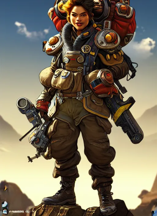 Prompt: Bowser Gunner as an Apex Legends character digital illustration portrait design by, Mark Brooks and Brad Kunkle detailed, gorgeous lighting, wide angle action dynamic portrait
