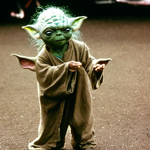 Image similar to yoda performing at woodstock