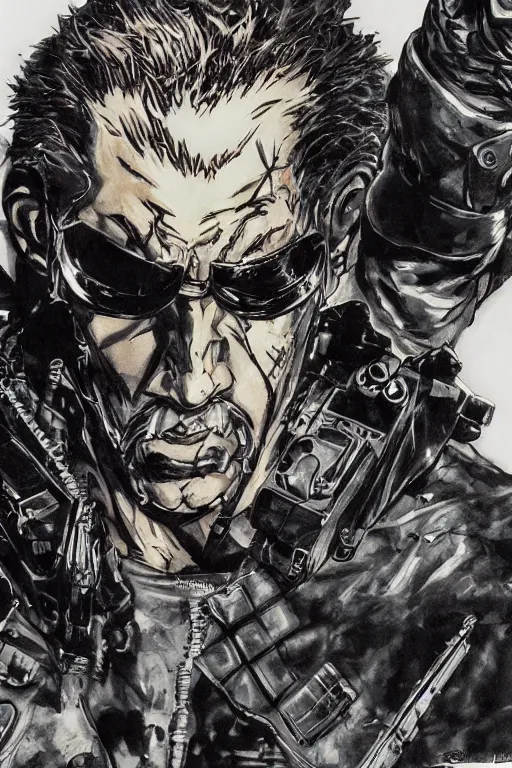 Image similar to punished duke nukem concept art by yoji shinkawa, felt tip pen