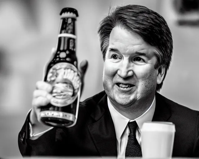 Image similar to photo of brett kavanaugh staring longingly at a can of beer, 3 5 mm f / 2. 8