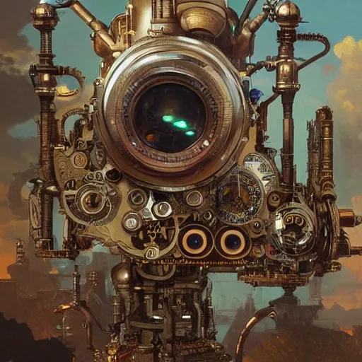 Prompt: an extremely complicated complex steampunk radio device, intricate, highly detailed, artstation, concept art, smooth, sharp focus, illustration, art by artgerm and greg rutkowski and alphonse mucha, footage from space camera