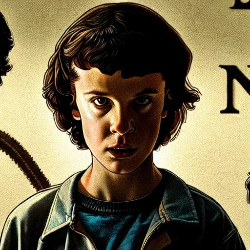 Image similar to a scene from stranger things, portrait, dark, with a surprised man, detailed face, with something scary in the background, like greg rutkowski and victo nagi