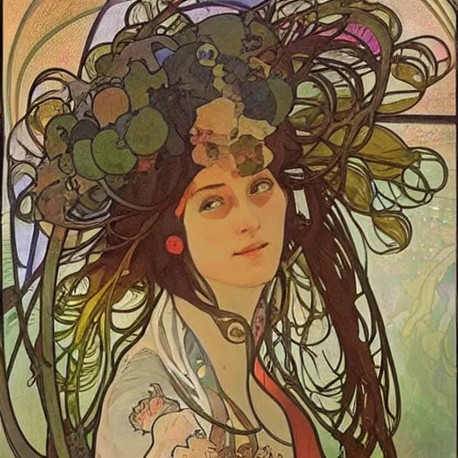 Prompt: a new fresh and epic Alfons Mucha painting