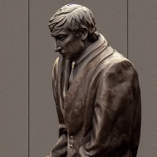 Image similar to a statue of a bust of saul goodman, photography, filmic, cinematic, dramatic, glamor shot, portrait