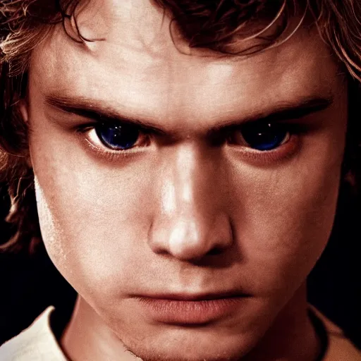 Prompt: anakin skywalker, revenge of the sith, star wars, promotional shot, 4k, highly detailed face, professional photography, cinematic, film, low lighting, portrait,