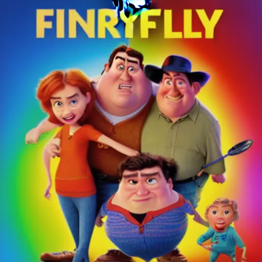 Image similar to pixar poster for the film chiris farley and david spade ; 8 k uhd ; very detailed, focused, colorful, antoine pierre mongin, trending on artstation ;