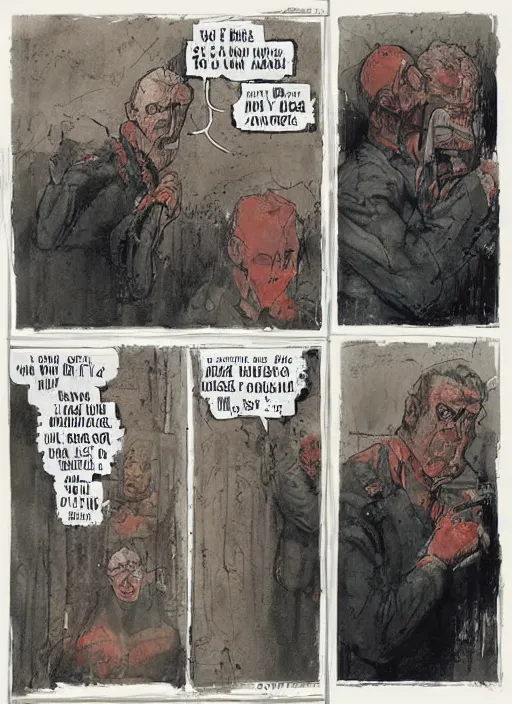 Prompt: Politicians hide themselves away, They only started the war, Why should they go out to fight, They leave that role to the poor, creepy, diabolical, dark, mystical, intrincate, maximalism, Illustration by Alex maleev, James Jean, Adrian Ghenie and Francis Bacon