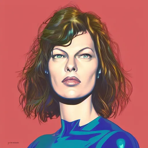 Image similar to “ milla jovovich retro minimalist portrait by jean giraud, moebius starwatcher comic, 8 k ”