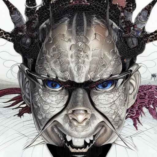 Image similar to portrait closeup of crazy avatar, symmetrical, by yoichi hatakenaka, masamune shirow, josan gonzales and dan mumford, ayami kojima, takato yamamoto, barclay shaw, karol bak, yukito kishiro