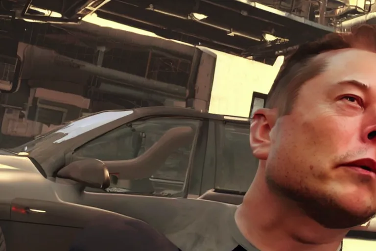 Image similar to elon musk in a gta v loading screen