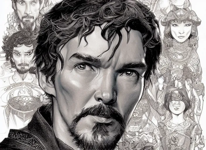 Image similar to a highly detailed avatar portrait of stephen strange, james gurney, james jean