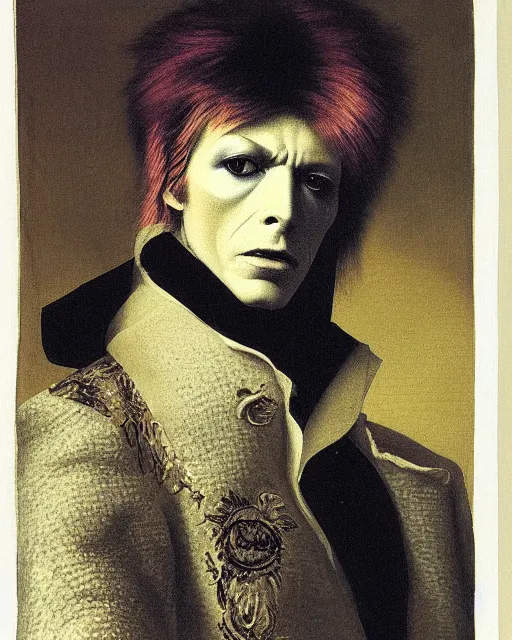 Prompt: a detailed portrait of david bowie as ziggy stardust by jean auguste dominique ingres, neoclassical