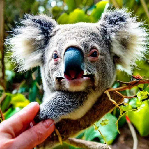 Image similar to koala eating tacos