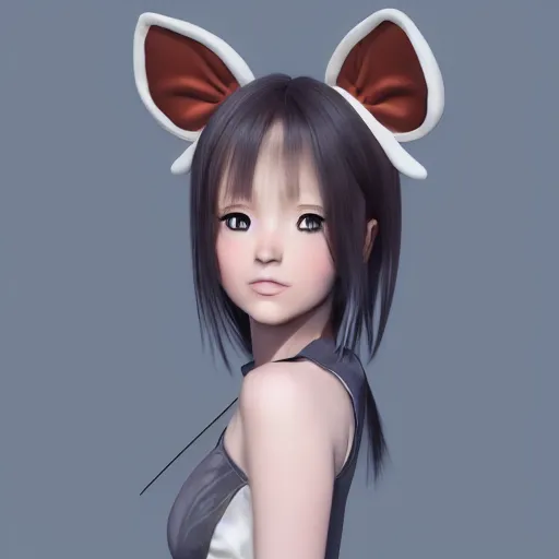 Prompt: beautiful full body portrait of a human like anime girl android with artificial pale skin and fox ears, high quality, highly detailed, 4 k, drawn by wwpgi, trending on artstation, digital art, rendered in unity 3 d